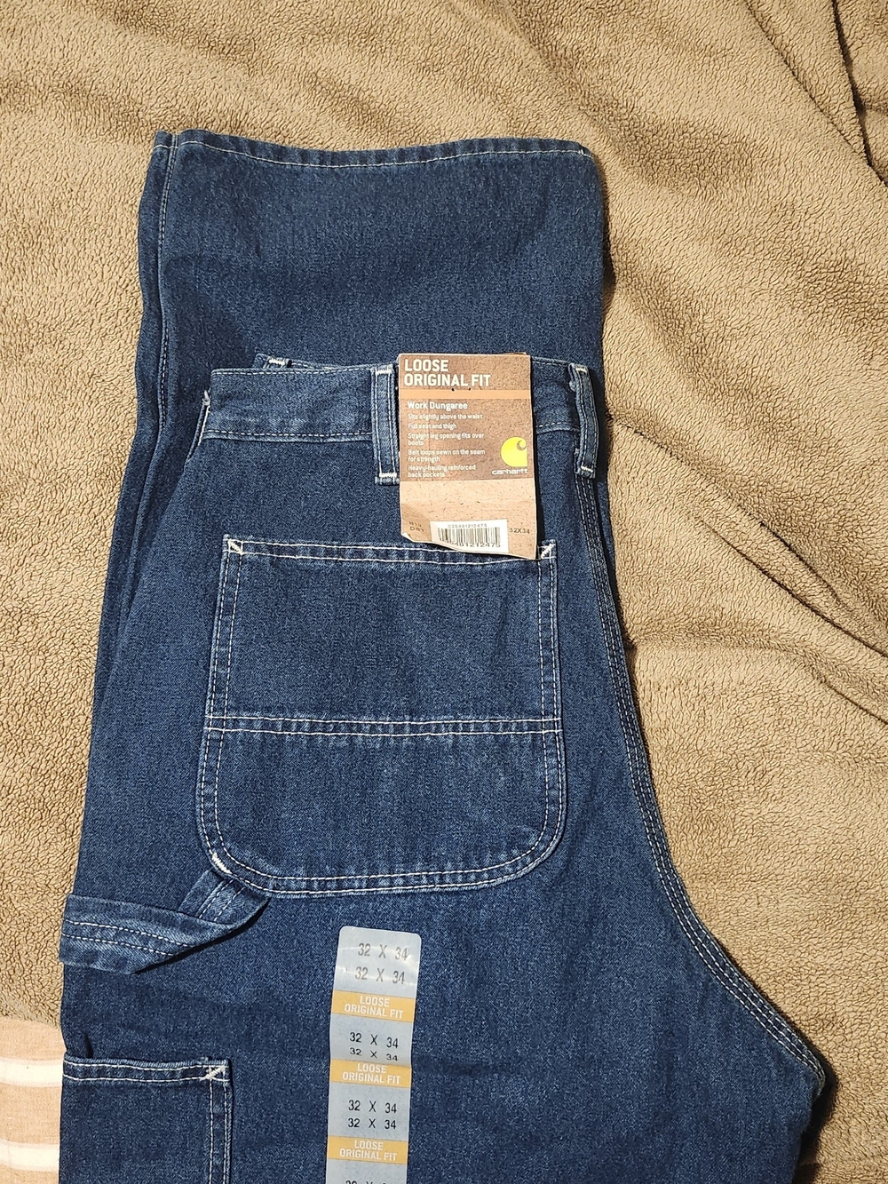 Carhartt Dark Blue Relaxed Fit Men's Carpenter Jeans